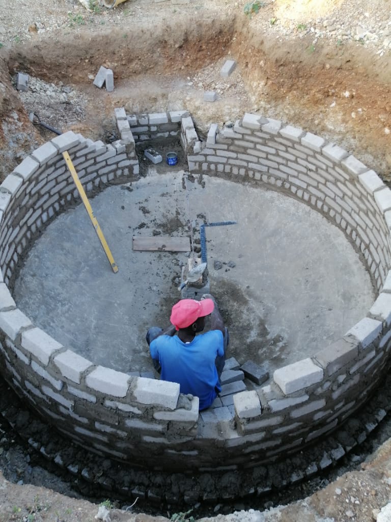 The digester being constructed